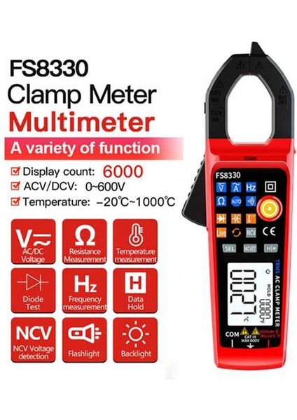 Temel Küçük Ekran Qhıtec Dijital Pens Ampermetreler Ac Dc Akım Pens Metre Dijital 400A Multimetro 6000 Sayım Ncv Otomatik Alicate Amperimetro (Yurt Dışından)