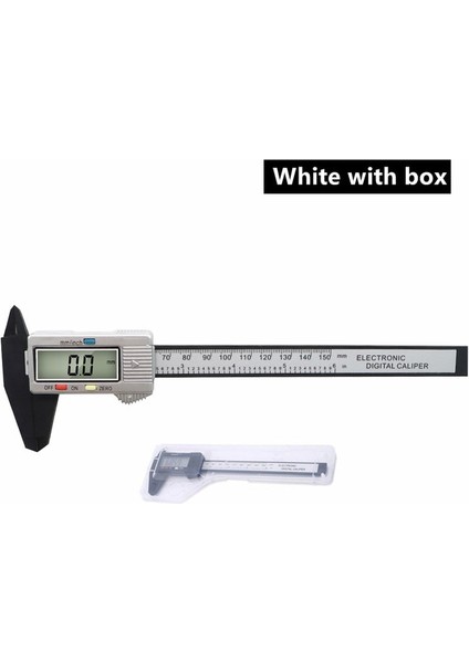 Beyaz Kutu ile Elektronik Sürmeli Kumpas 6 Inç Dijital Kumpas Ölçer Mikrometre Ölçme Aracı Dijital Cetvel Ölçer Enstrüman 150MM 0.1mm (Yurt Dışından)