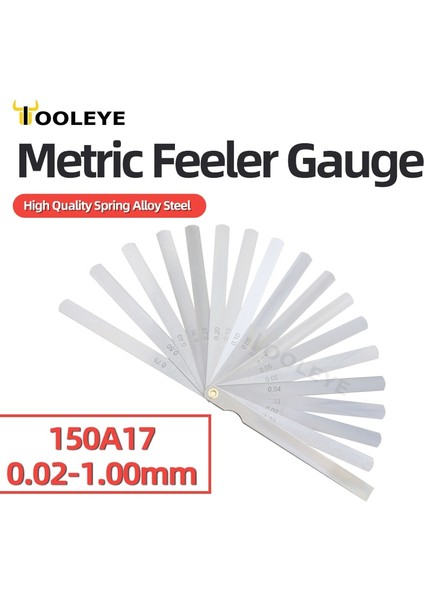 150A17 150A17 Feeler Ölçer Metrik Problar Boşluk Sayfası Ölçer Bıçakları Ölçüm Araçları Buji Ölçer Seti Yaprak Dolgu Kalınlık Ölçer (Yurt Dışından)