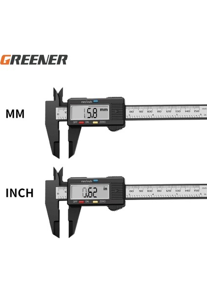 0-150MM Yeşil Dijital Sürmeli Kumpas LCD Elektronik Altimetre Mikrometre Ölçme Aracı Plastik Cetvel 0-150MM 6-Inç (Yurt Dışından) fiyatları