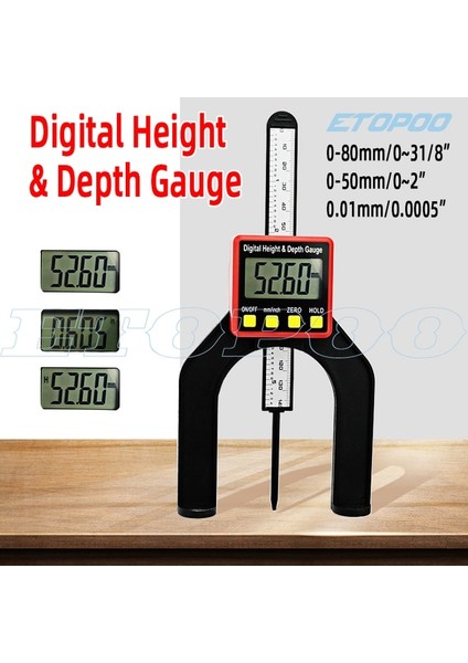 4kyes Kırmızı Dijital Derinlik Ölçer Dijital Diş Derinliği Ölçer LCD Manyetik Kendi Kendine Ayakta Açıklık 80MM El Yönlendiriciler Yükseklik Ölçer (Yurt Dışından)