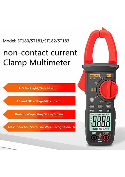 ST180-SARI St Dijital Pens Metre Dc/ac Akım 4000/6000 Sayım Multimetre Ampermetre Gerilim Test Cihazı Araba Amp Hz Kapasite Ncv Ohm Testi (Yurt Dışından) fiyatları