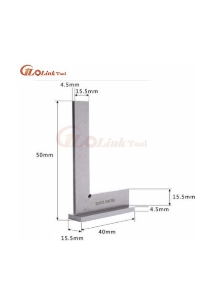 50X40 Geniş Taban 90 90 Derece Düz Kenarlı Kare Marangoz Kare Bıçaklı Deneme Kare Açılı Kare L Şeklinde Marangoz Cetveli Markalama Ölçer Marangoz (Yurt Dışından)