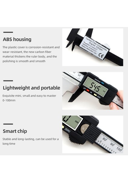 Beyaz Kutu ile Elektronik Sürmeli Kumpas 6 Inç Dijital Kumpas Ölçer Mikrometre Ölçme Aracı Dijital Cetvel Ölçer Enstrüman 150MM 0.1mm (Yurt Dışından)