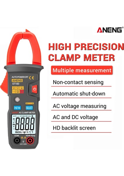 ST183 Aneng ST183 Dijital Pens Metre Ac Akım 6000 Sayım True Rms Multimetre Dc/ac Gerilim Test Cihazı Hz Kapasite Ncv Ohm Testleri (Yurt Dışından)