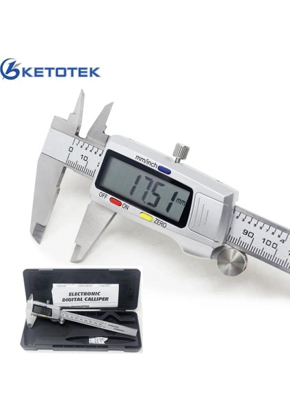 IP54 Su Geçirmez Paslanmaz Çelik Elektronik Dijital Sürmeli Kumpas 6 Inç 0-150MM Metal Mikrometre Ölçme Aracı Dijital Cetvel (Yurt Dışından)