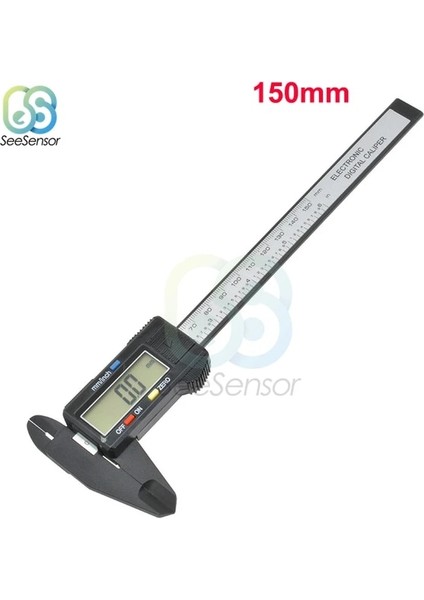 150MM Siyah Dijital Sürmeli Kumpaslar Tedbir 100MM 150MM 6 Inç LCD Elektronik Karbon Fiber Ölçer Yükseklik Ölçme Aletleri Mikrometre (Yurt Dışından)