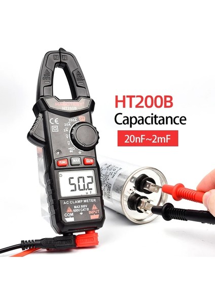 HT206B 600A Otomatik Akım Kelepçesi Multimetre Profesyonel Otomotiv Test Cihazı Dijital True Rms Ohm Hz 600 V Ac Dc Kapasite Pinza Amp Metre Habotest (Yurt Dışından) fiyatları