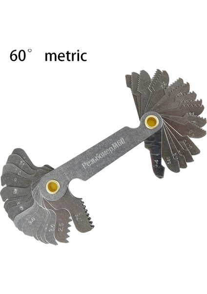 60 Metrik 55/60 Derece Metrik Inç Konu Fiş Ölçer Dişli Diş Vida Pitch Göstergeleri Ölçme Karbon Çelik Merkezi Ölçümü (Yurt Dışından) modelleri
