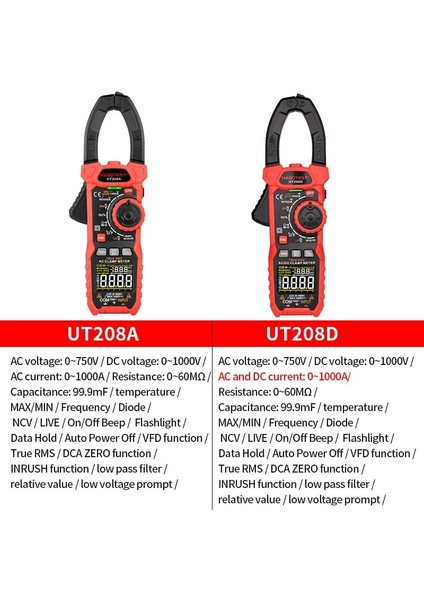 HT206B 600A Otomatik Akım Kelepçesi Multimetre Profesyonel Otomotiv Test Cihazı Dijital True Rms Ohm Hz 600 V Ac Dc Kapasite Pinza Amp Metre Habotest (Yurt Dışından) indirimleri