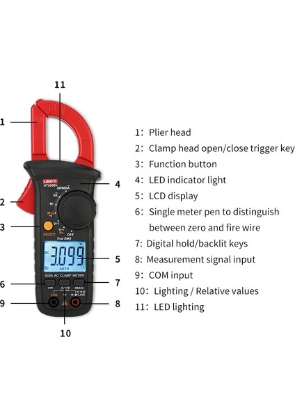 UT200A Plus Unı-T UT200A+ UT200B+ Dijital Ac Dc Gerilim Kelepçesi Multimetre True Rms 400-600A Otomatik Aralık Voltmetre Direnç Testi (Yurt Dışından) indirimleri