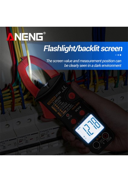Siyah Aneng ST184 Dijital Multimetre Pens Metre True Rms 6000 Sayımlar Profesyonel Ölçüm Test Cihazları Ac/dc Gerilim Ac Akım Ohm (Yurt Dışından)