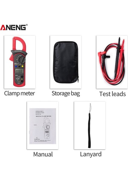 ST201 Kırmızı Aneng ST201 Dijital Kelepçe Multimetre Direnç Ohm Test Cihazı Ac Dc Kelepçe Ampermetre Transistör Test Cihazları Voltmetre D Kontak Lcr Metre (Yurt Dışından)