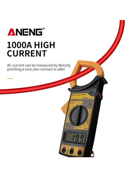DT266 Sarı Aneng DT266 LCD 1999 Sayısı Dijital True Rms Profesyonel Pens Metre Acdc Akım Gerilim Test Cihazı Veri Gösterisi Otomatik Multimetre Kelepçe (Yurt Dışından)
