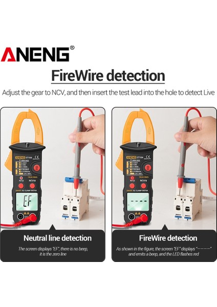 Kırmızı ST180 Aneng ST184 180 Dijital Kelepçe Multimetre Metre 6000 Sayım Profesyonel True Rms Ac/dc Gerilim Akım Test Cihazı Hz Kapasite Ohm (Yurt Dışından)