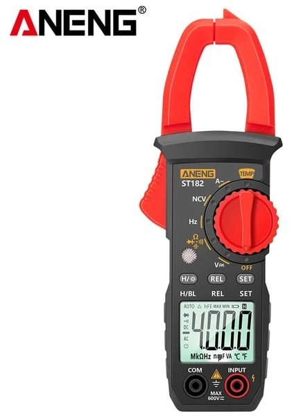 ST182 Akıllı Dijital Pens Ampermetre Yüksek Hassasiyetli Multimetre 400A Ac ve Dc Pens Ampermetre Dijital Ekran Arkadan Aydınlatmalı Pens Ampermetre (Yurt Dışından)