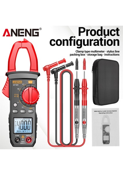 ST182 Akıllı Dijital Pens Ampermetre Yüksek Hassasiyetli Multimetre 400A Ac ve Dc Pens Ampermetre Dijital Ekran Arkadan Aydınlatmalı Pens Ampermetre (Yurt Dışından) fiyatları