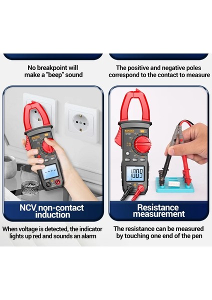 ST182 Akıllı Dijital Pens Ampermetre Yüksek Hassasiyetli Multimetre 400A Ac ve Dc Pens Ampermetre Dijital Ekran Arkadan Aydınlatmalı Pens Ampermetre (Yurt Dışından) modelleri