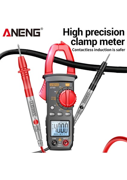 ST182 Akıllı Dijital Pens Ampermetre Yüksek Hassasiyetli Multimetre 400A Ac ve Dc Pens Ampermetre Dijital Ekran Arkadan Aydınlatmalı Pens Ampermetre (Yurt Dışından) indirimleri