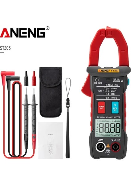 Kırmızı Aneng ST203 Dijital Pens Metre 4000 Sayım True Rms Multimetre Mini Amp Dc/ac Pens Metre Voltmetre Otomatik Aralığı (Yurt Dışından)