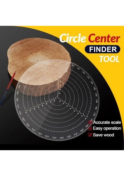Paslanmaz Çelik Pin 200MM 300MM Işaretleme Merkezi Bulucu Aracı Ağaç Işleme Pusulası Ahşap Turners Kaseler Torna Şeffaf Akrilik Çizim Daireleri Çapı (Yurt Dışından)