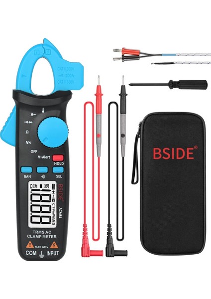 ACM81-BLACK Bsıde ACM81 Dijital Pens Metre Otomatik Rang Trms 1ma Doğruluk 200A Akım Dc Ac Multimetre Vol Ohm Diyot Sıcaklığı Ncv Test Cihazı (Yurt Dışından) fiyatları