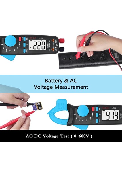 ACM81-BLACK Bsıde ACM81 Dijital Pens Metre Otomatik Rang Trms 1ma Doğruluk 200A Akım Dc Ac Multimetre Vol Ohm Diyot Sıcaklığı Ncv Test Cihazı (Yurt Dışından) indirimleri