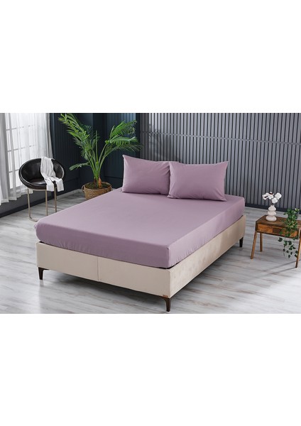 Colourful Fitted Çarşaf Çift Kişilik - Lila
