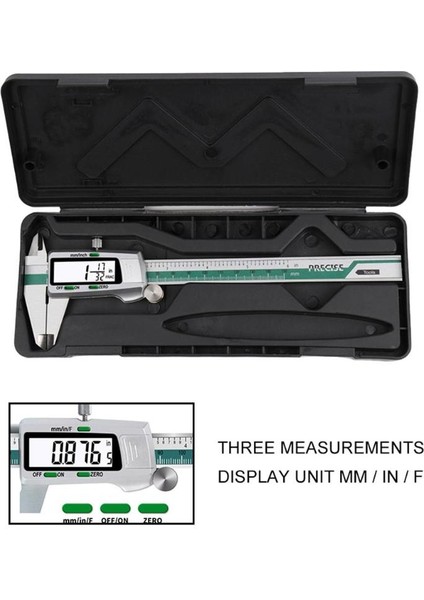 F Profesyonel Dijital Kumpas LCD Ekran Mm/inç Dijital 0-150MM Doğruluk 0.02MM Sürmeli Kumpas Ölçer Mikrometre Ölçme Aracı (Yurt Dışından)
