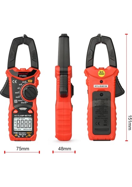 HT206B Mayılon Dijital Pens Metre HT206A HT206B HT206D Yüksek Hassasiyetli Multimetre Voltmetre Ac/dc Gerilim Ac Akım Direnç Diyot (Yurt Dışından)