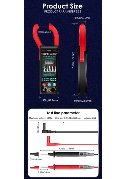 ST211 Siyah Aneng ST211 Dijital Pens Metre Multimetre 6000 Sayım Ac Dc Gerilim Akım Test Cihazı Araba Amp Hz Ncv Ohm Büyük Renkli Ekran Testi (Yurt Dışından) indirimleri
