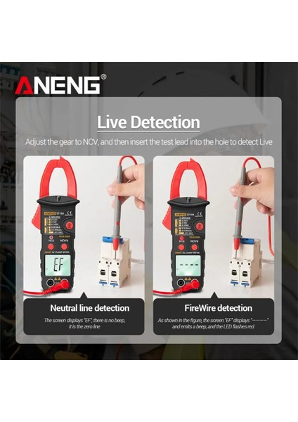 Siyah Aneng ST184 Dijital Kelepçe Multimetre Metre 6000 Sayım Profesyonel True Rms Ac/dc Gerilim Akım Test Cihazı Hz Kapasite Ohm (Yurt Dışından) modelleri