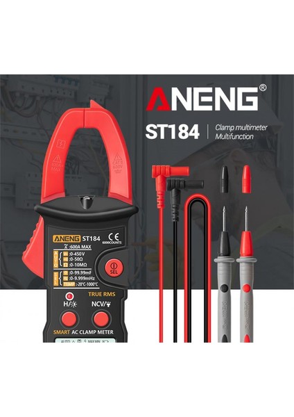Siyah Aneng ST184 Dijital Kelepçe Multimetre Metre 6000 Sayım Profesyonel True Rms Ac/dc Gerilim Akım Test Cihazı Hz Kapasite Ohm (Yurt Dışından) indirimleri