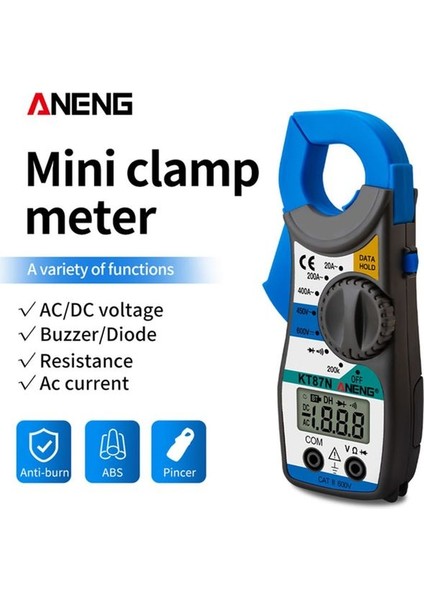 Gri Aneng KT87N Mini Dijital Pens Metre Ac/dc Gerilim Ac Akım 600 V True Rms Multimetre Kapasite Elektrik Megger Test Cihazı (Yurt Dışından)