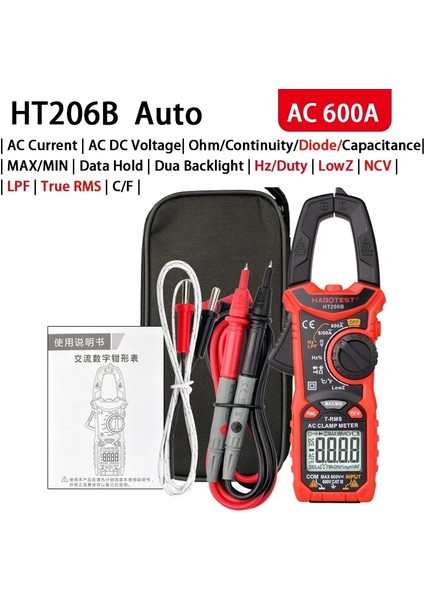 HT206A Dijital Pens Metre 600A Ac Dc Akım Profesyonel Elektrik Test Cihazı Iki Colorbacklight Ncv Voltmetre Ampermetre Deri Kılıf (Yurt Dışından) indirimleri