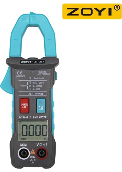 Zt-Qb1 Temel Dijital Akıllı Pens Metre Ac 600A Multimetre 4000 Sayım True Rms Mini Dc/ac Voltmetre Otomatik Aralık Zoyı Zt-Qb1 (Yurt Dışından) fiyatları