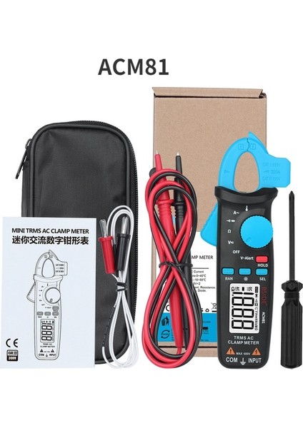 ACM81-BLUE Dijital Pens Metre T-Rms 1ma Yüksek Hassasiyetli Dc Ac Ampermetre Multimetre Araba Tamir Akım Volt Sıcaklık Kondansatör Ohm Hz Test Cihazı (Yurt Dışından)