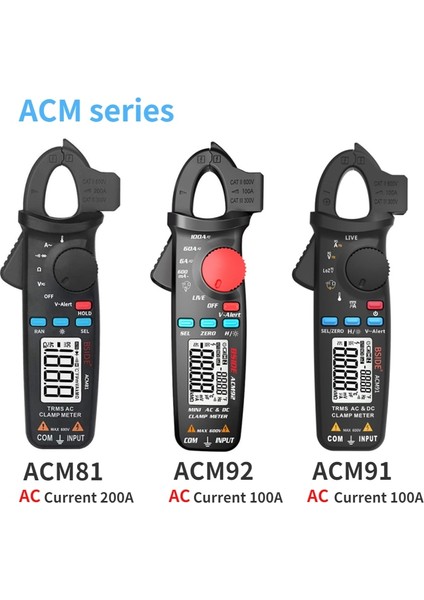 ACM81-BLUE Dijital Pens Metre T-Rms 1ma Yüksek Hassasiyetli Dc Ac Ampermetre Multimetre Araba Tamir Akım Volt Sıcaklık Kondansatör Ohm Hz Test Cihazı (Yurt Dışından) modelleri