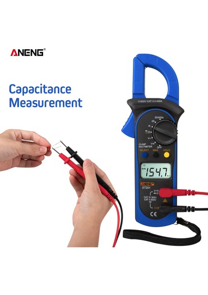 Tip 2 ST201 Dijital Multimetre Kelepçe 4000 Sayım Ampermetre Transistör Test Cihazı Kapasitör Test Cihazı Güç Testi Otomotiv Gerilim Test Cihazı (Yurt Dışından) fırsatları