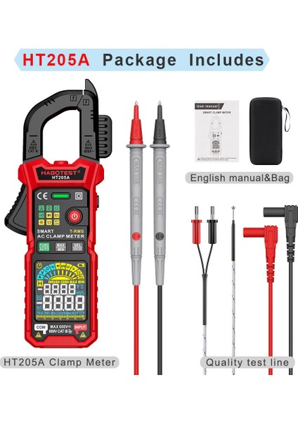 HT205A Çok Fonksiyonlu Pens Metre HT205A/D Dijital Multimetre Yüksek Doğruluk Gerilim Test Cihazı Elektrikli Alet Ohm Süreklilik Hz (Yurt Dışından) fırsatları