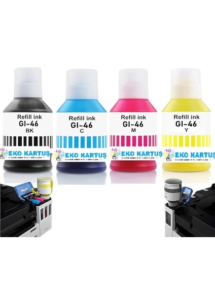 canon Maxify GX6050 Pigment 4 Renk Muadil Mürekkep