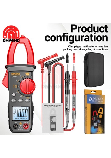 ST182 Aneng ST181 Dijital Pens Metre Dc/ac 6000 Sayım Multimetre Ampermetre Gerilim Test Cihazı Araba Amp Hz Kapasite Ncv Ohm Sıcaklık Test Cihazı (Yurt Dışından)