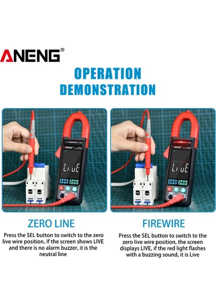 Siyah Aneng ST211 Dijital Pens Metre 6000 Sayım Dc/ac Gerilim Akım Test Cihazı Multimetre Araba Amp Hz Büyük Renkli Ekran Ncv Ohm Testi (Yurt Dışından)