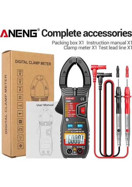 CM81 Siyah Aneng CM80/CM81 Dijital Pens Metre Ac Akım Multimetre Ampermetre Gerilim Test Cihazı Araba Amp Hz Kapasite Ncv Ohm Testi (Yurt Dışından)