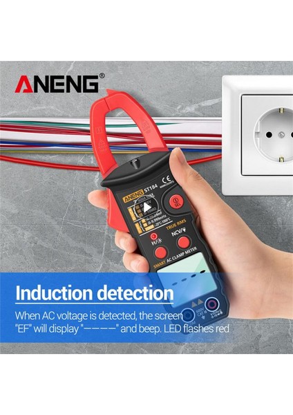 Kırmızı Aneng ST184 Multimetre Pens Metre 6000 Sayım Profesyonel True Rms Dijital Ac/dc Gerilim Akım Test Cihazı Hz Kapasite Ohm (Yurt Dışından)