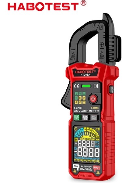 HT205A Çok Fonksiyonlu Ampermetre Yüksek Doğruluk Gerilim Test Cihazı Ac Dc Akım Dijital Volmetre Elektrik Alet Ohm Süreklilik Hz (Yurt Dışından)