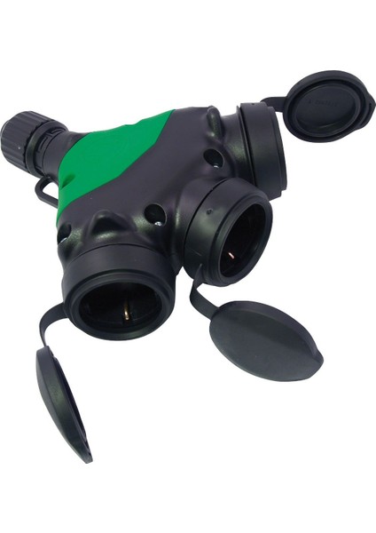 Waterproof 3lü IP44 Kauçuk Kapaklı Priz Çoklayıcı Başlık