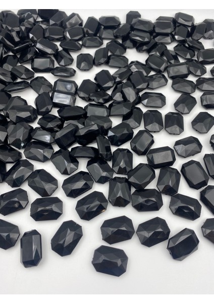 100GR Siyah Renk Dikdörtgen Model Akrilik Boncuk,takı,çanta Yapım Boncuğu (100GR,~34 Adet) fiyatları