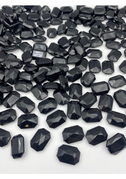 100GR Siyah Renk Dikdörtgen Model Akrilik Boncuk,takı,çanta Yapım Boncuğu (100GR,~34 Adet) fırsatları