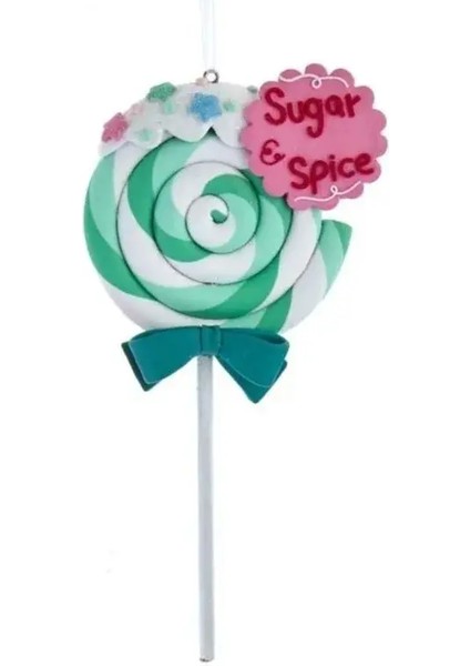 Yeşil 17 cm Kil Dolgulu Mesaj Yazılı Lolilop Şekilli Yılbaşı Süsü